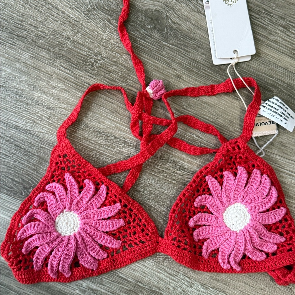 SOLD Agua Bendita Vibrant Crochet Bikini Top